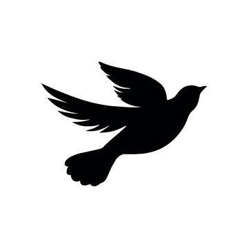 recommend clip art: Bird vector silhouette icon. Animal bird nature wildlife black sparrow hawk icon