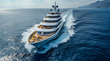 Big yacht in the open sea.generative ai