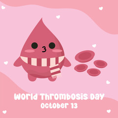 World thrombosis day vector design for World thrombosis day celebration. Suitable for flat design, flyer design, flat illustration, banner, template, poster, etc