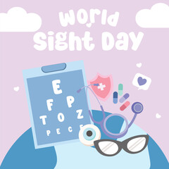 World sight day vector design for world sight day celebration. Suitable for flat design, flyer design, flat illustration, banner, template, poster, etc