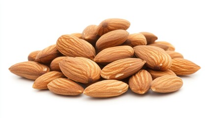 Obraz premium Almond isolated. Almonds on white background. Almond Top view. With clipping path. stock photo, on white background 
