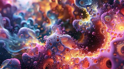 Mesmerizing Nano scale Machinery Manipulating Matter in Vibrant Digital.