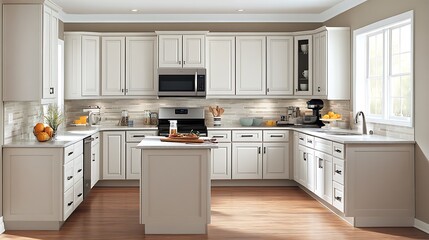 Fototapeta premium A Bright Bedroom with Large Windows and a Cozy Bed