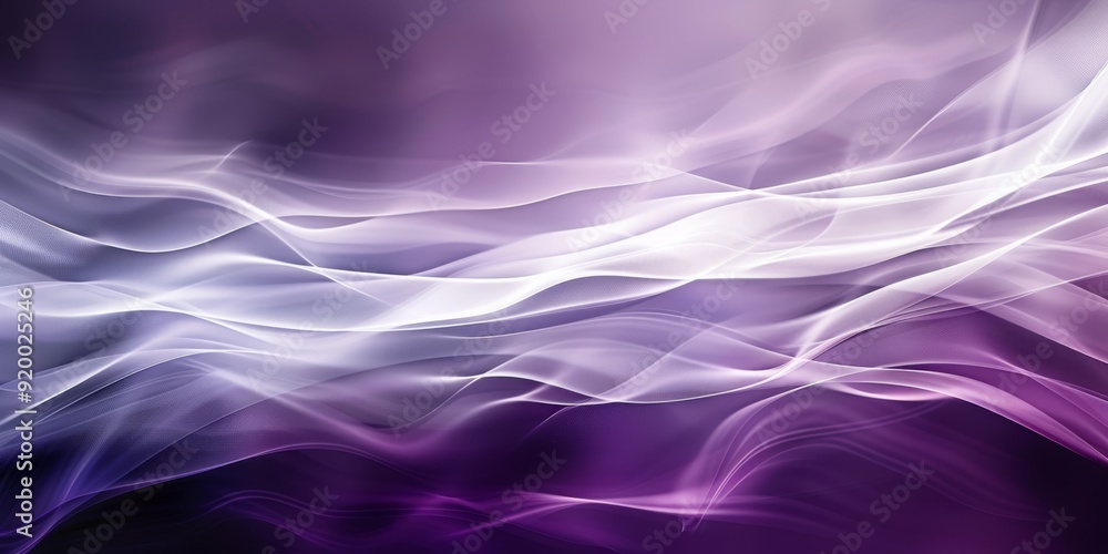 Poster a dynamic and abstract image showcasing beautifully flowing waves of light in soothing and calming p