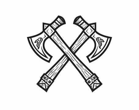 Crossed Axes clip art preview