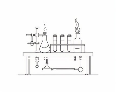black and white lab equipment on table