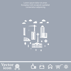 Obraz premium Vector icon of white color on a gray background