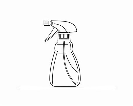 recommend clip art: An outline modern illustration of a hairdresser's spray bottle. The strokes can be edited.