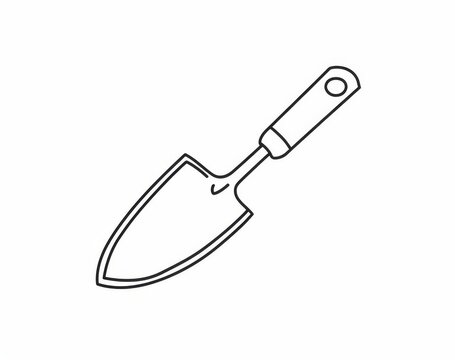 black and white garden trowel clip art preview