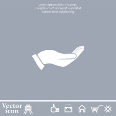 Vector icon of white color on a gray background