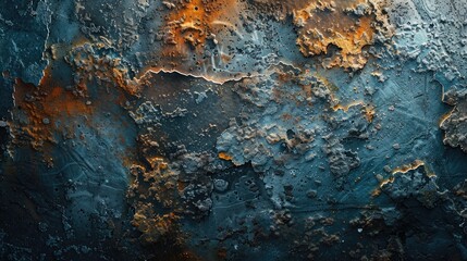 Texture of harsh, corroded metal at dawn