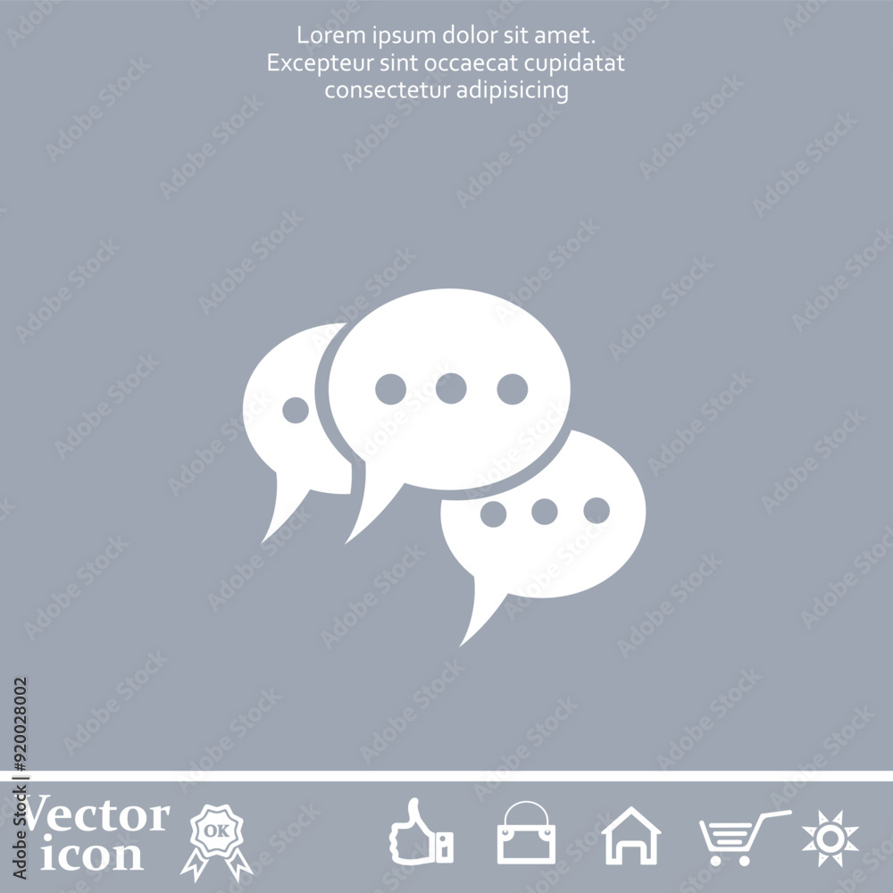 Poster vector icon of white color on a gray background