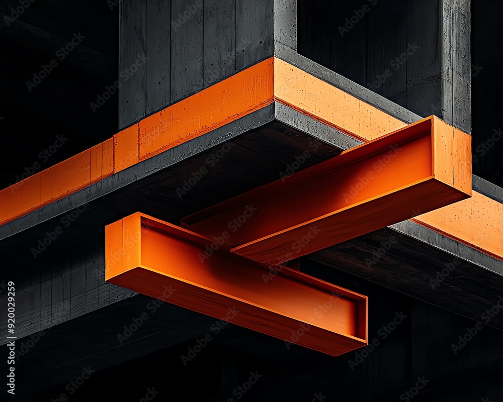Poster detailed view of a building s structural framework
