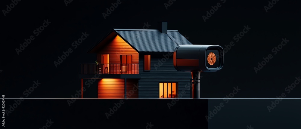 Poster detailed view of a home security system interface that prioritizes and alerts the homeowner only to 