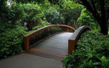 Detailed view of a pedestrian bridge in an urban setting