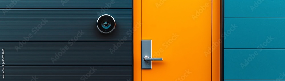Poster detailed view of a smart doorbell with a builtin camera