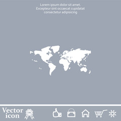 Vector icon of white color on a gray background