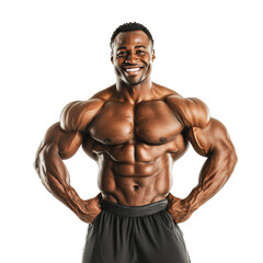 Fototapeta premium PNG Muscular bodybuilder strikes a pose