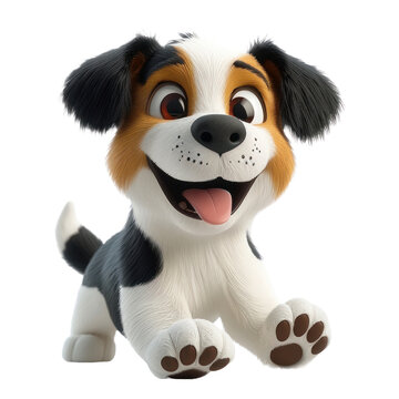 recommend clip art: Cute puppy 3d rendering isolated on a transparent background for web, banner, wallpaper