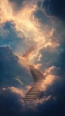 Stairway to Heaven in a Dreamy Cloudy Sky