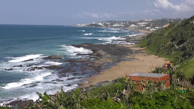 waterfront of Ballito bay, travel destinations, Willard beach , Durban area, South Africa, mountain range
