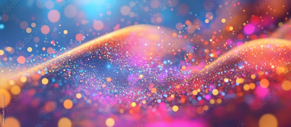 Poster Abstract Background of Sparkling Glitter and Bokeh Lights