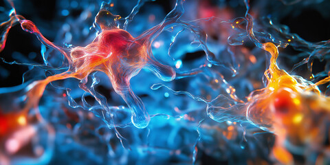 Abstract colorful liquid swirling with vibrant hues.