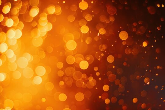 Golden Orange Bokeh Lights with Warm Glow