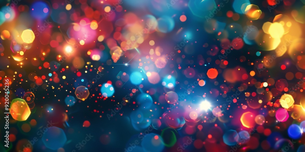 Poster an absolutely stunning and captivating array of colorful bokeh lights creating a vibrant, festive at