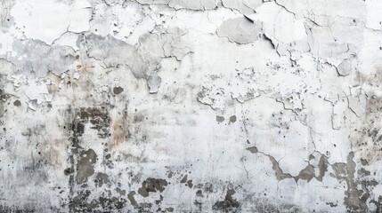 Obraz premium Old Weathered White and Grey Wall with Damaged Plaster Texture