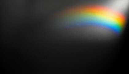 Obraz premium Black and white grain blur texture wall with rainbow refraction. Light and shadow smoke copy space abstract background.