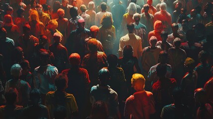 Obraz premium Digital Painting of a Large Group of Strange People