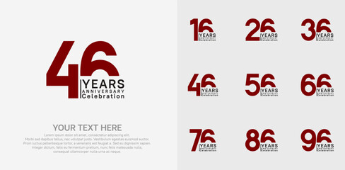 anniversary logotype style with red and black color can be use for company celebration event