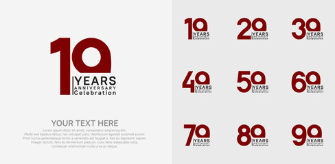 anniversary logotype style with red and black color can be use for company celebration event