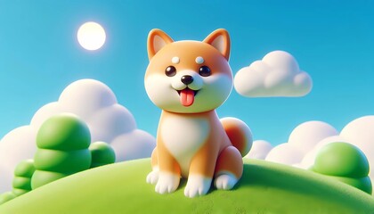 Fototapeta premium 3D Shiba Inu