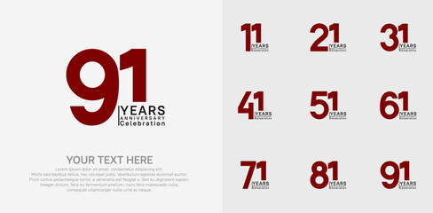 anniversary logotype style with red and black color can be use for company celebration event