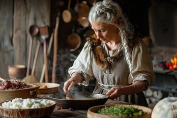 Valhalla echoes - portrait viking lifestyle, delving into traditions and customs of norsemen, exploring their warrior ethos, communal living, and the profound influence of their mythological beliefs.