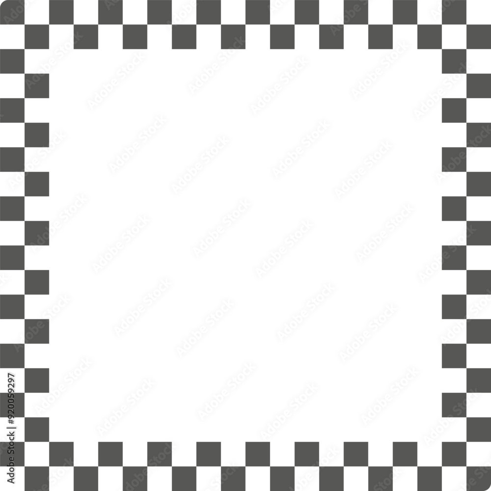 Poster checkered square frame. geometric vector border. black and white design. abstract pattern outline.