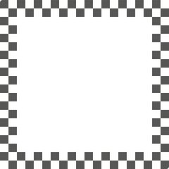 Checkered square frame. Geometric vector border. Black and white design. Abstract pattern outline.