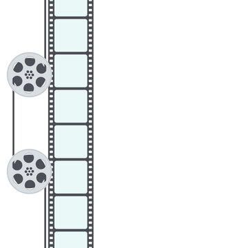 recommend clip art: Film strip with reel on a white background. Vector illustration graphic design