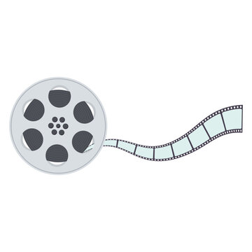 recommend clip art: Film strip with reel on a white background. Vector illustration graphic design