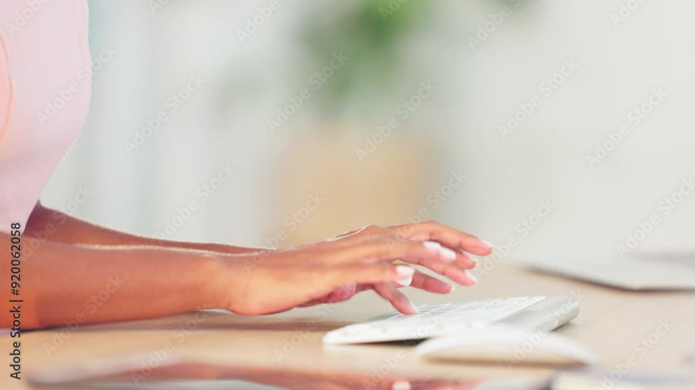 Aufkleber assistant typing a proposal for a company inside the office. closeup of the hands of a female secret