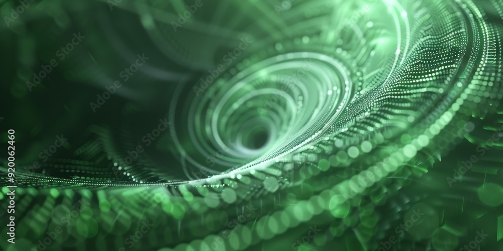 Poster Vibrant and dynamic green swirl patterns come together to create a truly captivating digital abstract design