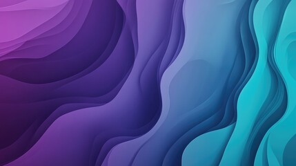 Fototapeta premium Gradient teal and purple background with abstract waves, suitable for modern and dynamic designs