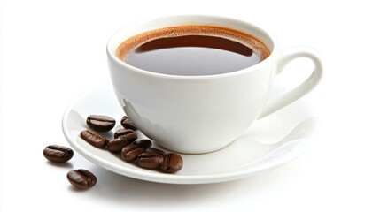 Fototapeta premium Cup of coffee stock photo on white background