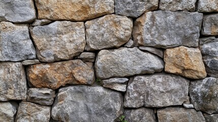 Obraz premium Rustic stone wall texture background with natural colors, perfect for rugged and outdoor designs