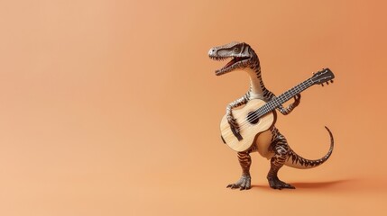 Obraz premium ギターを弾く恐竜