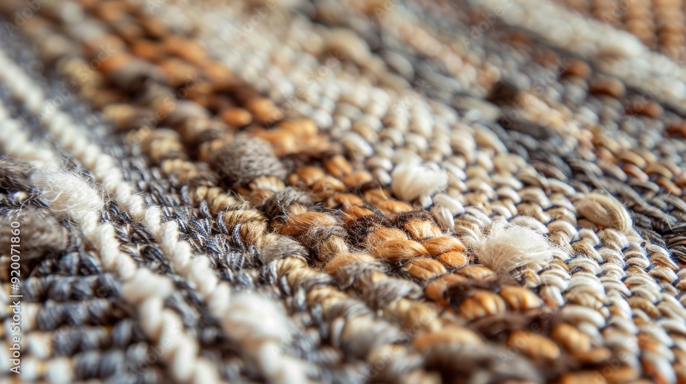 Poster detailed shot of a placemat showcasing the various weaving techniques used to create a textured and 