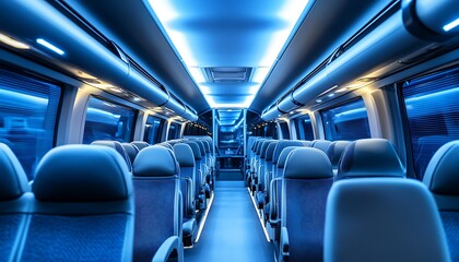 Empty Seats in a Modern Bus