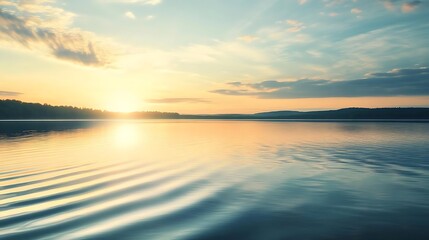 Calm Lake Sunset Background
